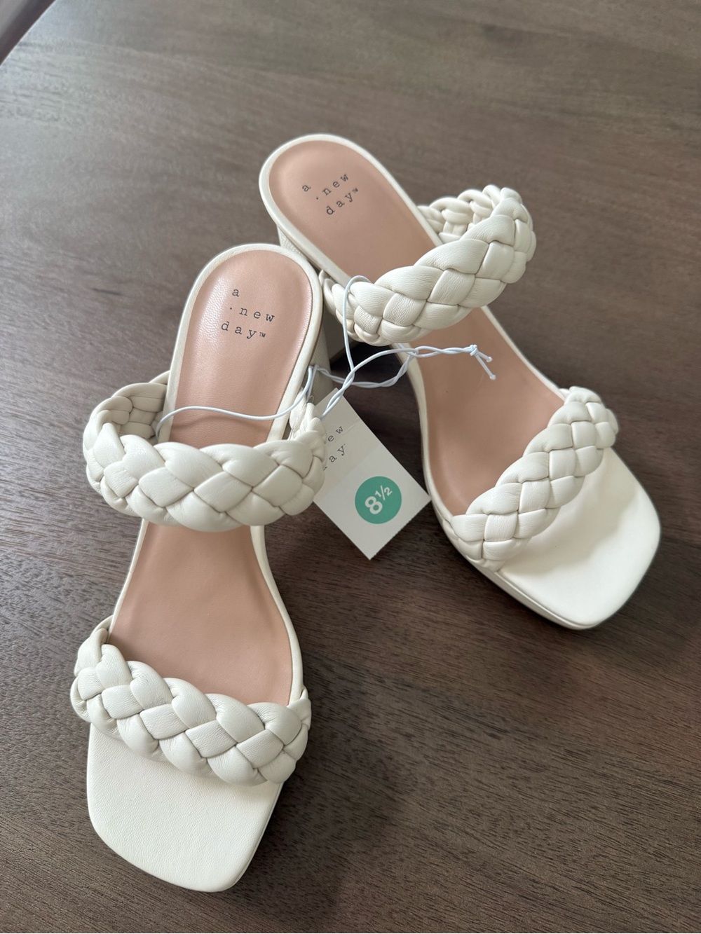 a new day Braided Double-Strap Slide Sandals in Cream
